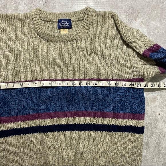 Vintage Woolrich Rare Striped Colorblock Wool Blend Sweater Men's Small Heritage - Picture 8 of 8